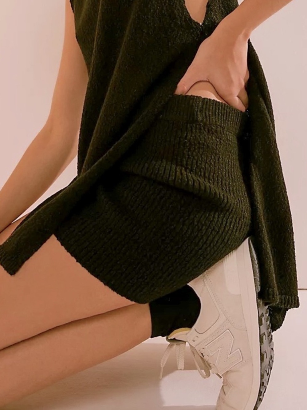 Free People Beach Black Miranda Knit Shorts (Size:M)